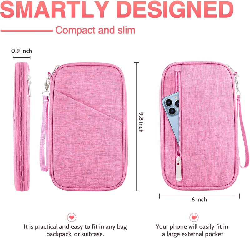 TOPBAG Passport Holder Family, Women Rfid Blocking Passport Wallet, Travel Essentials Premium Wallets, Waterproof Passport Holders Bag for Men Traveling, Travel Document Organizer Credit Cards Case - Image 2